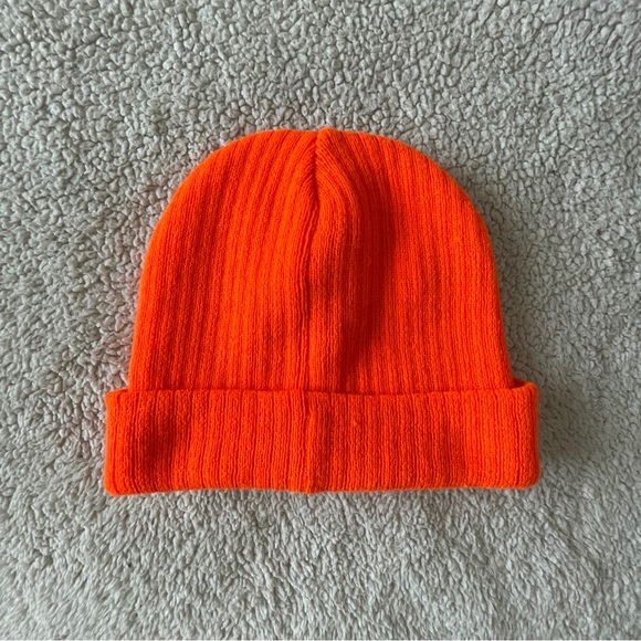 Orange Ribbed Beanie - Picture 2 of 3